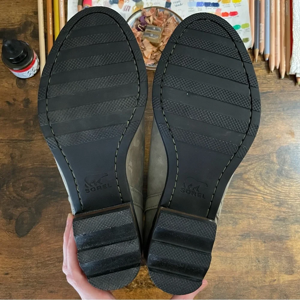 Sorel Lolla II Cutout Ankle Boot NWOT Suede 10.5 Sage Waterproof - Picture 4 of 8